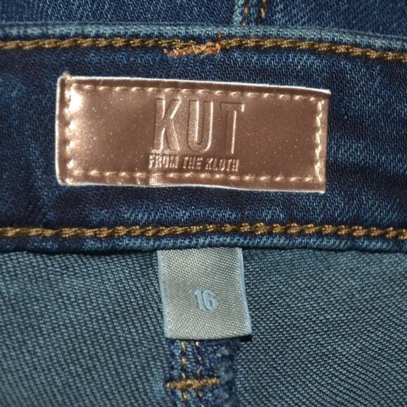 NWT Kut From The Kloth Flare Blue Jeans Size 16 High Rise Ana Fab AB Stretch - Picture 9 of 12